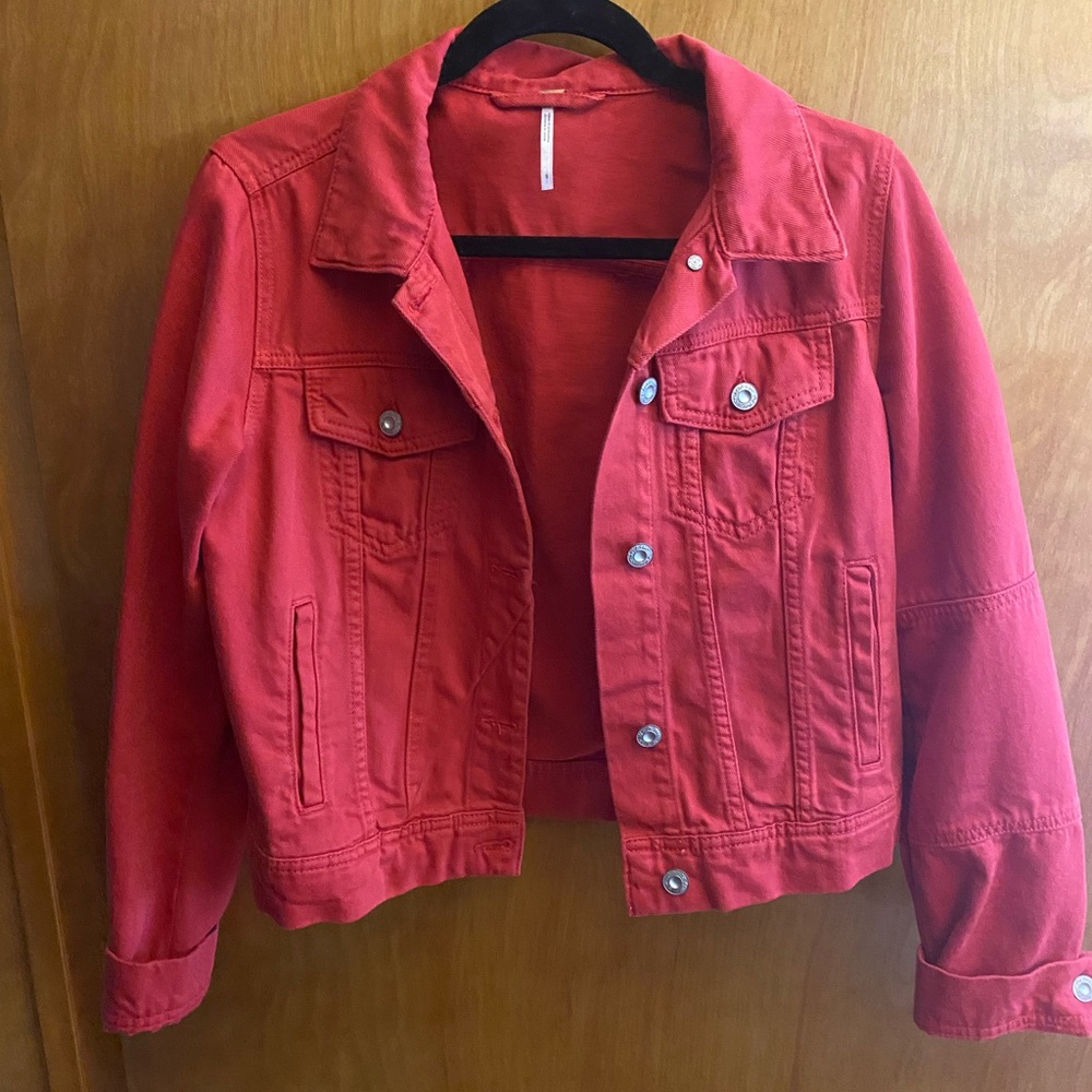 Red Jean Jacket - Free People